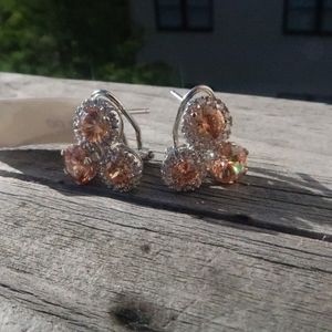 Sterling silver cluster earrings